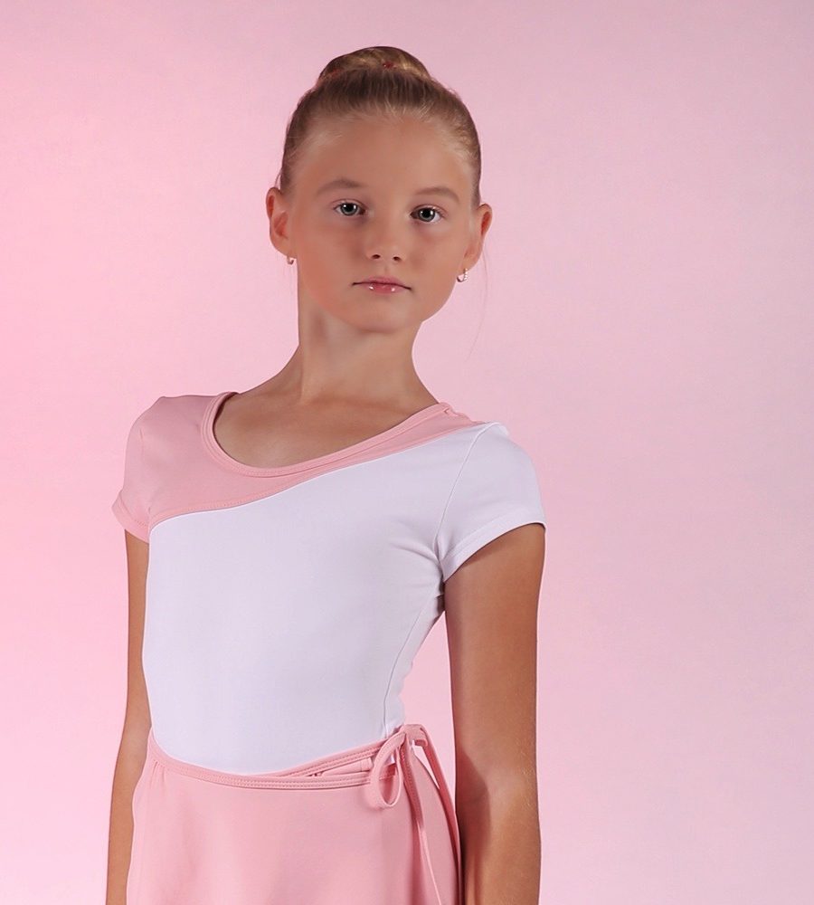 Asymetrical girl's dance leotard