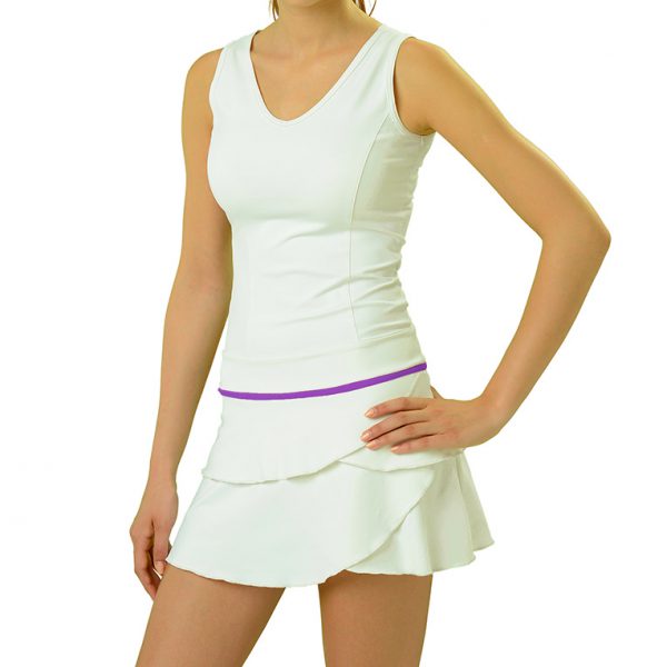 ESTRADA V-Ausschnitt Tennis Kleid