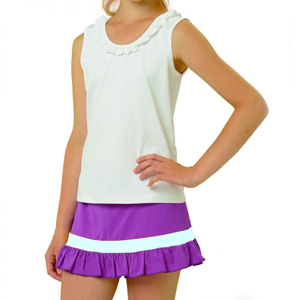 ESTRADA girls ruffle tank tennis top