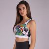 ESTRADA Tropical Crop Top with white details
