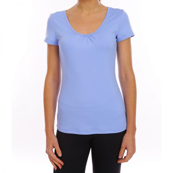 ESTRADA short sleeve U neckline top