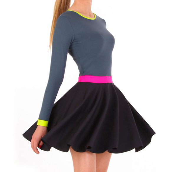 ESTRADA long sleeve multicolor dress