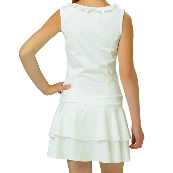 ESTRADA girl's dress with ruffle neckline