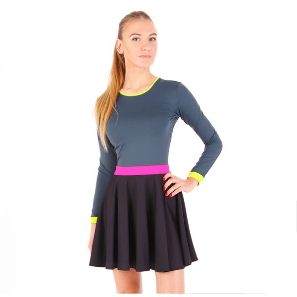 ESTRADA long sleeve multicolor dress