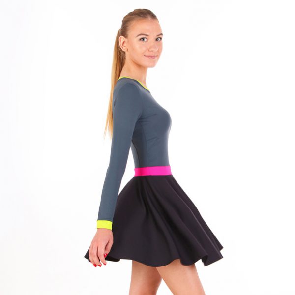 ESTRADA long sleeve multicolor dress