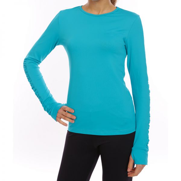 ESTRADA warm-up top with ruffle sleeves