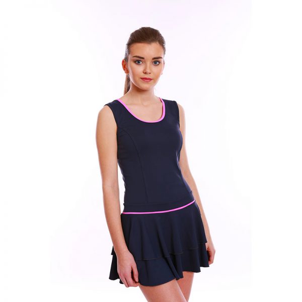 ESTRADA Tennis Kleid mit 2 Volants