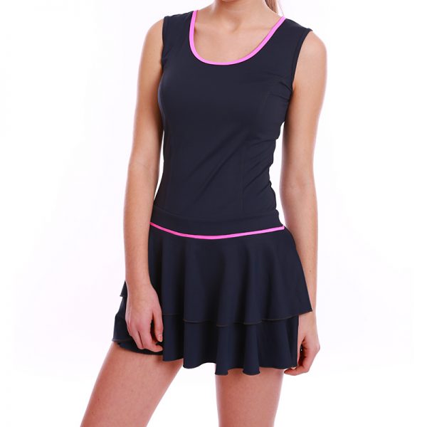 ESTRADA Tennis Kleid mit 2 Volants