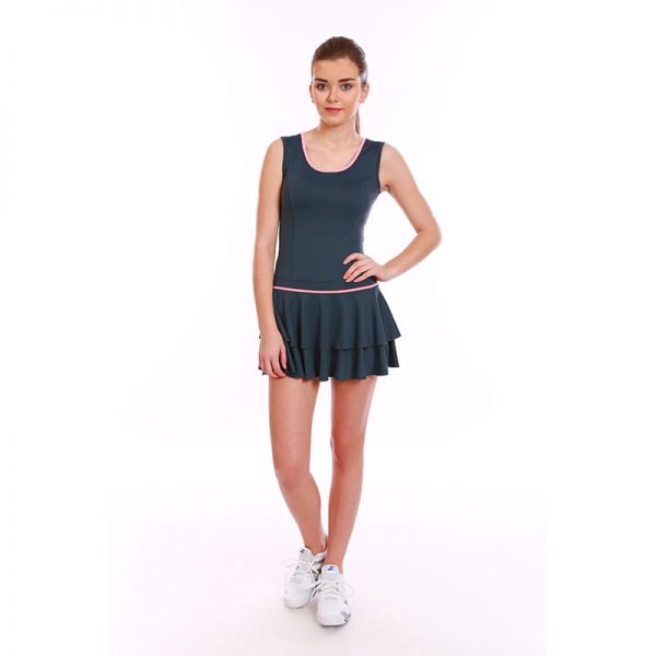 ESTRADA Tennis Kleid mit 2 Volants