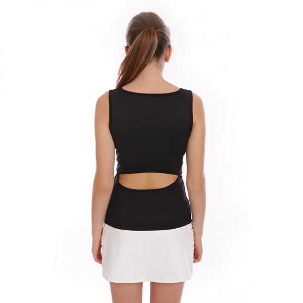 ESTRADA cut out back sweetheart neckline top