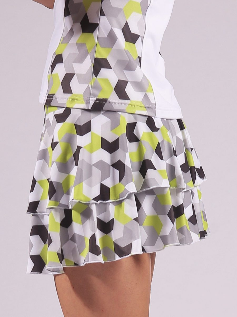 ESTRADA flouncy-geometric style skirts (built-in shorts)